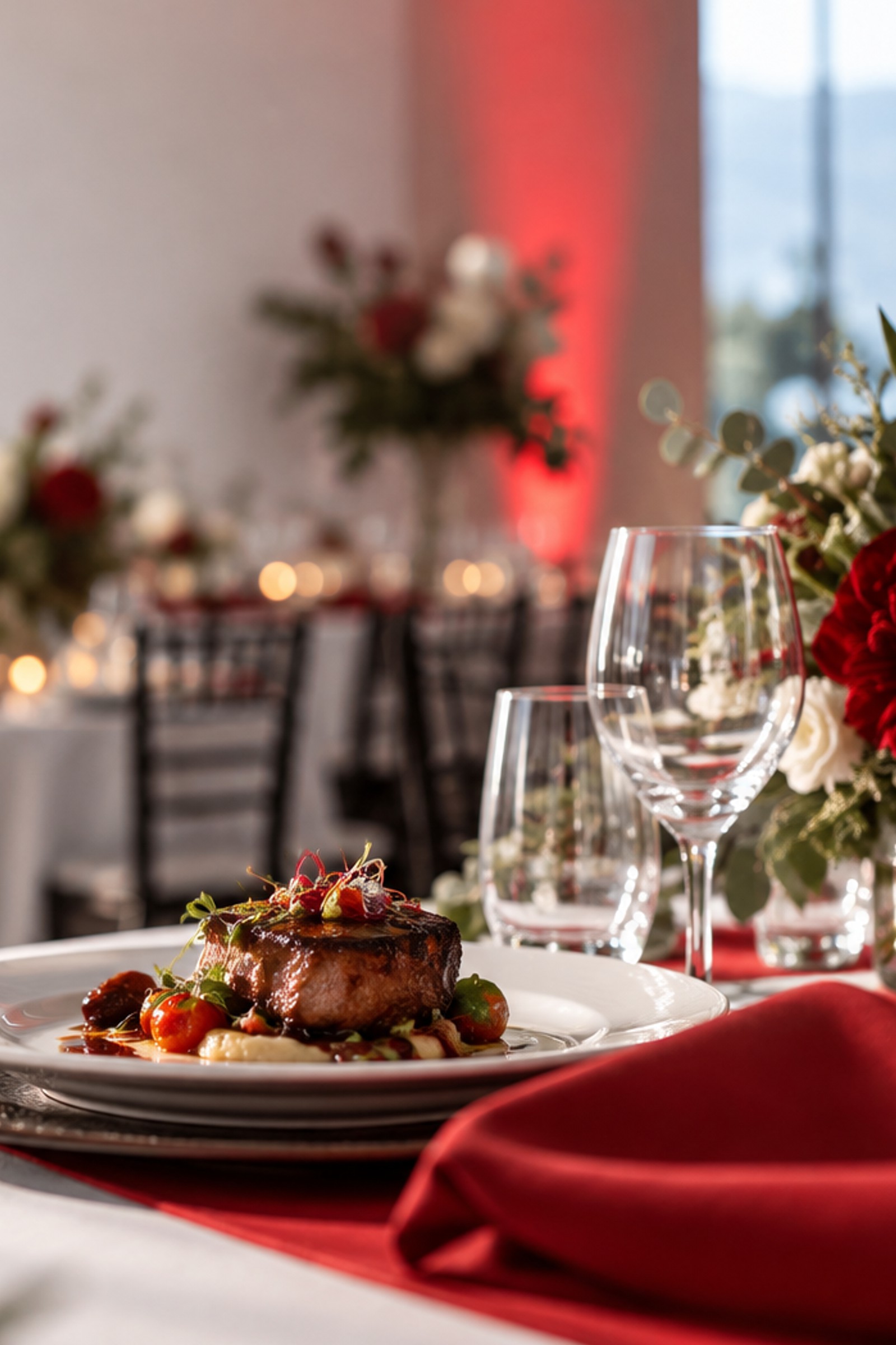 Mesa elegante preparada para un evento