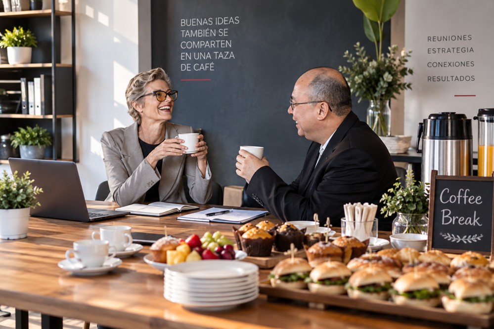Reunión acompañada de alimentos